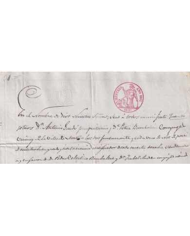 1857-PS-16 ESPAÑA SPAIN REVENUE SEALLED PAPER PAPEL SELLADO 1857 SELLO ILUSTRES.