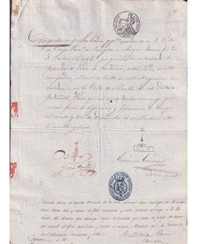 1857-PS-19 ESPAÑA SPAIN REVENUE SEALLED PAPER PAPEL SELLADO 1857 SELLO 4to.