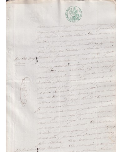 1855-PS-18 ESPAÑA SPAIN REVENUE JUDICIAL SEALLED PAPER PAPEL SELLADO 1855 6rs.