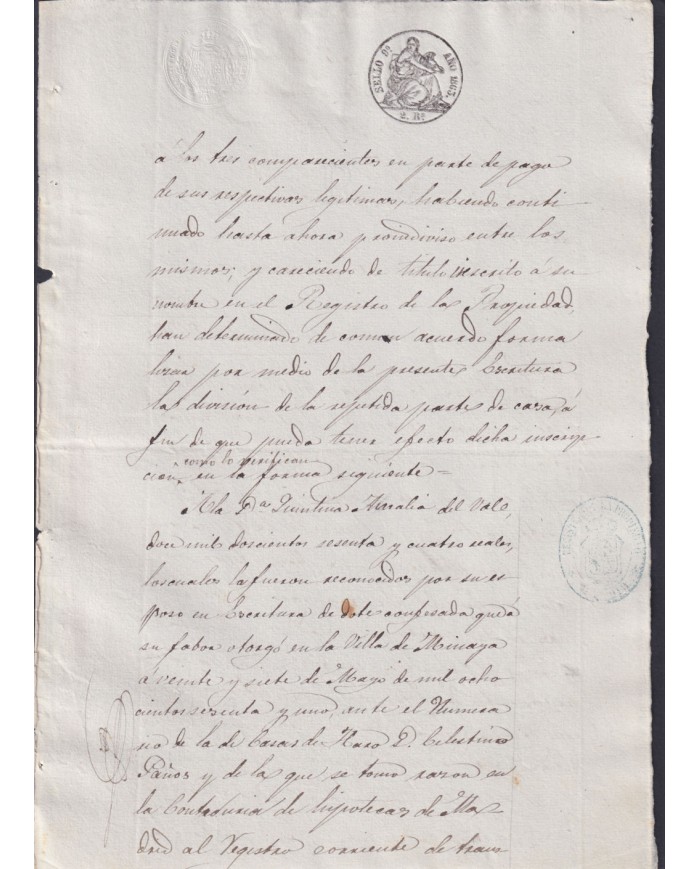 1863-PS-33 ESPAÑA SPAIN REVENUE SEALLED PAPER PAPEL SELLADO 1863 SELLO 9no.