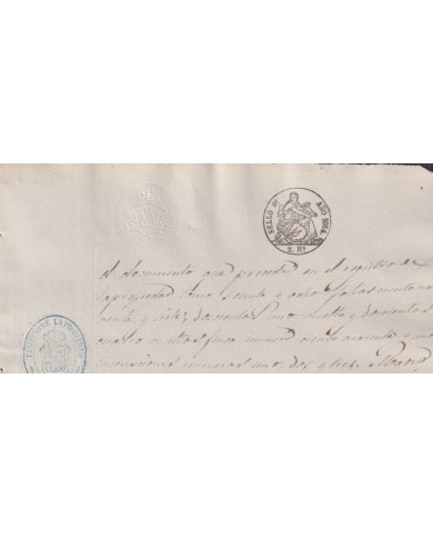 1864-PS-92 ESPAÑA SPAIN REVENUE SEALLED PAPER PAPEL SELLADO 1864 SELLO 9no.