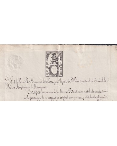 1866-PS-93 ESPAÑA SPAIN REVENUE SEALLED PAPER PAPEL SELLADO 1866 SELLO 9no.