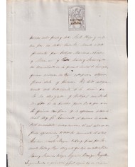1869-PS-83 ESPAÑA SPAIN REVENUE SEALLED PAPER HABILITADO POR LA NACION 1869 9no.