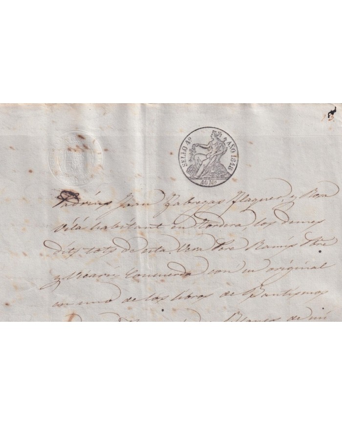 1848-PS-86 ESPAÑA SPAIN REVENUE SEALLED PAPER PAPEL SELLADO 1848 SELLO 4to.
