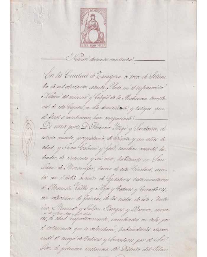 1870-PS-94 ESPAÑA SPAIN REVENUE SEALLED PAPER PAPEL SELLADO 1870 SELLO 6to.