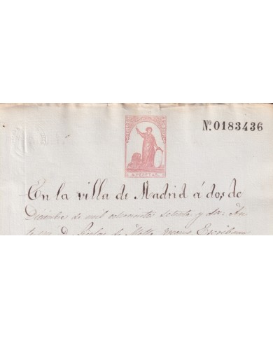 1872-PS-25 ESPAÑA SPAIN REVENUE SEALLED PAPER PAPEL SELLADO 1872 SELLO 6to.