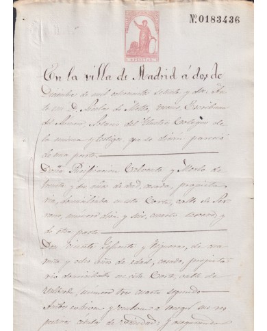 1872-PS-25 ESPAÑA SPAIN REVENUE SEALLED PAPER PAPEL SELLADO 1872 SELLO 6to.