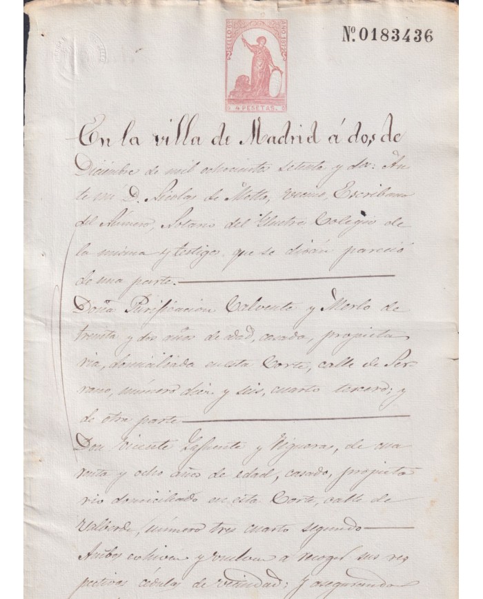 1872-PS-25 ESPAÑA SPAIN REVENUE SEALLED PAPER PAPEL SELLADO 1872 SELLO 6to.