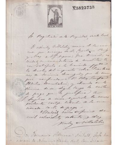 1872-PS-27 ESPAÑA SPAIN REVENUE SEALLED PAPER PAPEL SELLADO 1872 SELLO 11no.