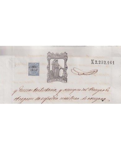 1874-PS-25 ESPAÑA SPAIN REVENUE SEALLED PAPER PAPEL SELLADO 1874 SELLO 11no.