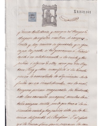 1874-PS-25 ESPAÑA SPAIN REVENUE SEALLED PAPER PAPEL SELLADO 1874 SELLO 11no.