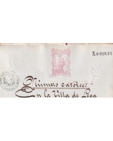 1875-PS-25 ESPAÑA SPAIN REVENUE SEALLED PAPER PAPEL SELLADO 1875 SELLO 4to.