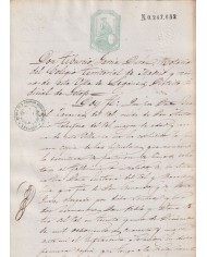 1875-PS-27 ESPAÑA SPAIN REVENUE SEALLED PAPER PAPEL SELLADO 1875 SELLO 10mo.