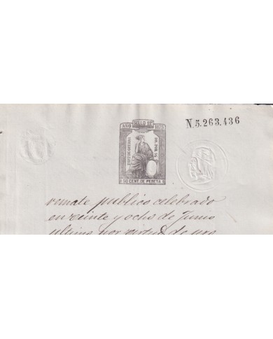1875-PS-29 ESPAÑA SPAIN REVENUE SEALLED PAPER PAPEL SELLADO 1875 SELLO 11no.