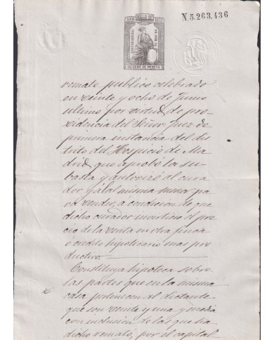 1875-PS-29 ESPAÑA SPAIN REVENUE SEALLED PAPER PAPEL SELLADO 1875 SELLO 11no.