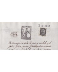1876-PS-14 ESPAÑA SPAIN REVENUE SEALLED PAPER SOC TIMBRE ZARAGOZA 1876 SELLO 11no.