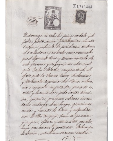 1876-PS-14 ESPAÑA SPAIN REVENUE SEALLED PAPER SOC TIMBRE ZARAGOZA 1876 SELLO 11no.