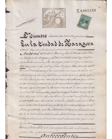1879-PS-8  ESPAÑA SPAIN REVENUE SEALLED PAPER PAPEL SELLADO 1879 SELLO 1ro.