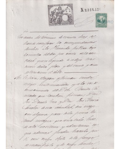 1879-PS-13 ESPAÑA SPAIN REVENUE SEALLED PAPER PAPEL SELLADO 1879 SELLO 11no.