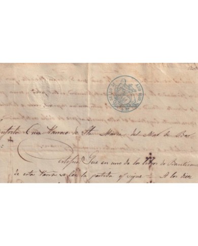 1850-PS-87 ESPAÑA SPAIN REVENUE SEALLED PAPER PAPEL SELLADO 1850 SELLO 3ro.