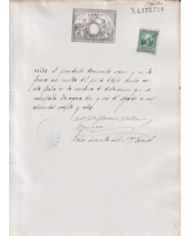 1878-PS-16 ESPAÑA SPAIN REVENUE SEALLED PAPER PAPEL SELLADO 1878 SELLO 11no.