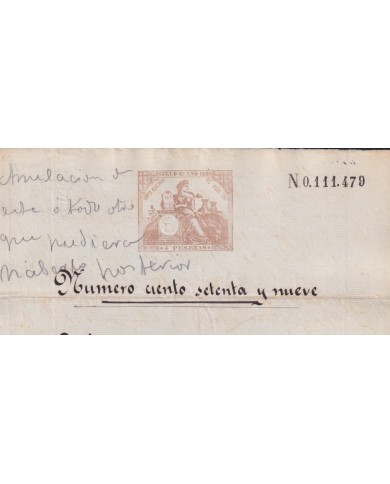 1880-PS-17 ESPAÑA SPAIN REVENUE SEALLED PAPER PAPEL SELLADO 1880 SELLO 6to.