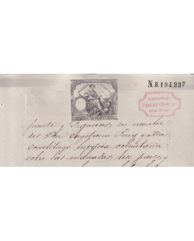 1882-PS-14 ESPAÑA SPAIN REVENUE SEALLED PAPER OVERPRINT 1882 11º FOR 12º.