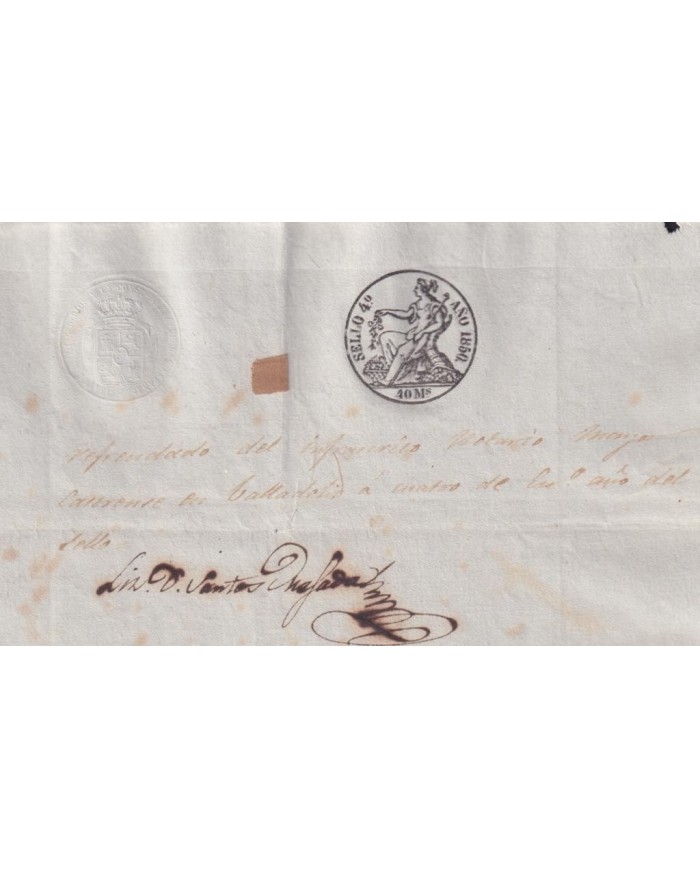 1850-PS-88 ESPAÑA SPAIN REVENUE SEALLED PAPER PAPEL SELLADO 1850 SELLO 4to.