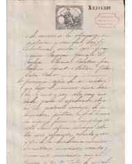 1882-PS-15 ESPAÑA SPAIN REVENUE SEALLED PAPER OVERPRINT 1882 11º FOR 12º.