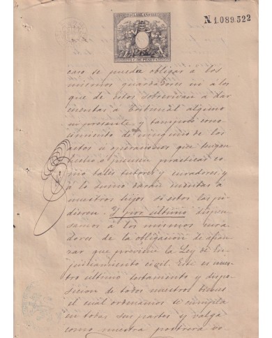1885-PS-9 ESPAÑA SPAIN REVENUE SEALLED PAPER PAPEL SELLADO 1885 SELLO 12º.