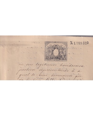 1885-PS-10 ESPAÑA SPAIN REVENUE SEALLED PAPER PAPEL SELLADO 1885 SELLO 12º.