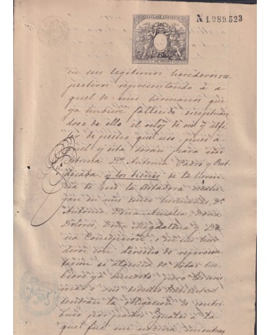 1885-PS-10 ESPAÑA SPAIN REVENUE SEALLED PAPER PAPEL SELLADO 1885 SELLO 12º.