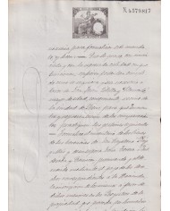 1886-PS-13 ESPAÑA SPAIN REVENUE SEALLED PAPER PAPEL SELLADO 1886 SELLO 12º.