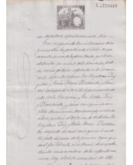 1886-PS-14 ESPAÑA SPAIN REVENUE SEALLED PAPER PAPEL SELLADO 1886 SELLO 12º.