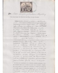 1886-PS-15 ESPAÑA SPAIN ORDINARY PAPER WITH POLIZA SEALLED PAPER 1886 SELLO 12º.