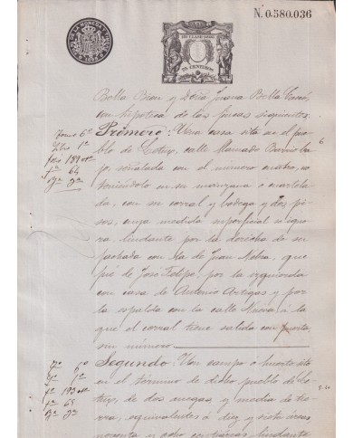 1895-PS-8  ESPAÑA SPAIN REVENUE SEALLED PAPER PAPEL SELLADO 1895 SELLO 13º.