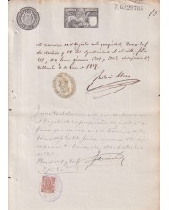 1897-PS-13 ESPAÑA SPAIN REVENUE SEALLED PAPER PAPEL SELLADO 1897 SELLO 13º.