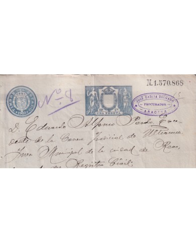 1902-PS-1 ESPAÑA SPAIN REVENUE SEALLED PAPER PAPEL SELLADO 1902 SELLO 11º.