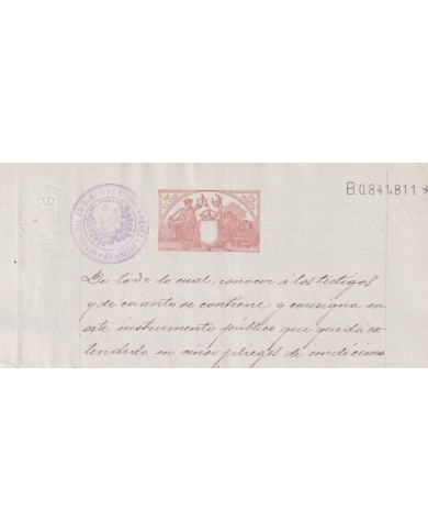 1904-PS-1  ESPAÑA SPAIN REVENUE SEALLED PAPER PAPEL SELLADO 1904 SELLO 11º.
