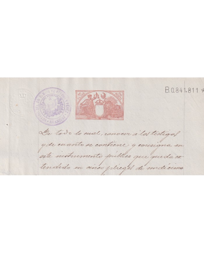 1904-PS-1  ESPAÑA SPAIN REVENUE SEALLED PAPER PAPEL SELLADO 1904 SELLO 11º.