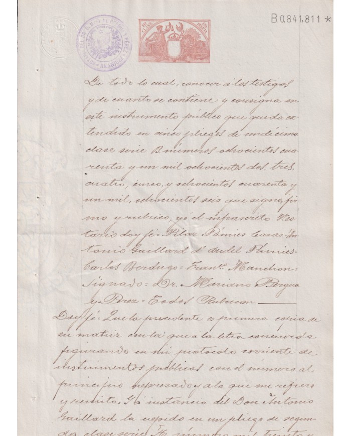 1904-PS-1  ESPAÑA SPAIN REVENUE SEALLED PAPER PAPEL SELLADO 1904 SELLO 11º.