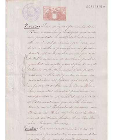 1904-PS-2 ESPAÑA SPAIN REVENUE SEALLED PAPER PAPEL SELLADO 1904 SELLO 11º.