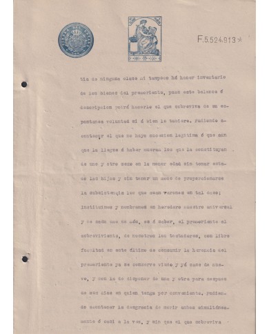 1910-PS-4 ESPAÑA SPAIN REVENUE SEALLED PAPER PAPEL SELLADO 1910 SELLO 8º.