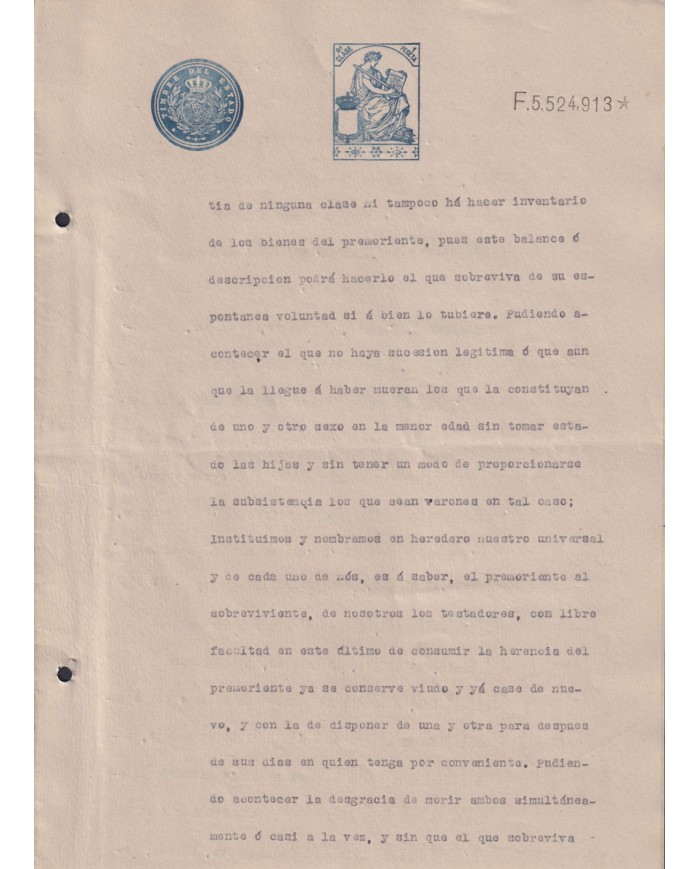1910-PS-4 ESPAÑA SPAIN REVENUE SEALLED PAPER PAPEL SELLADO 1910 SELLO 8º.