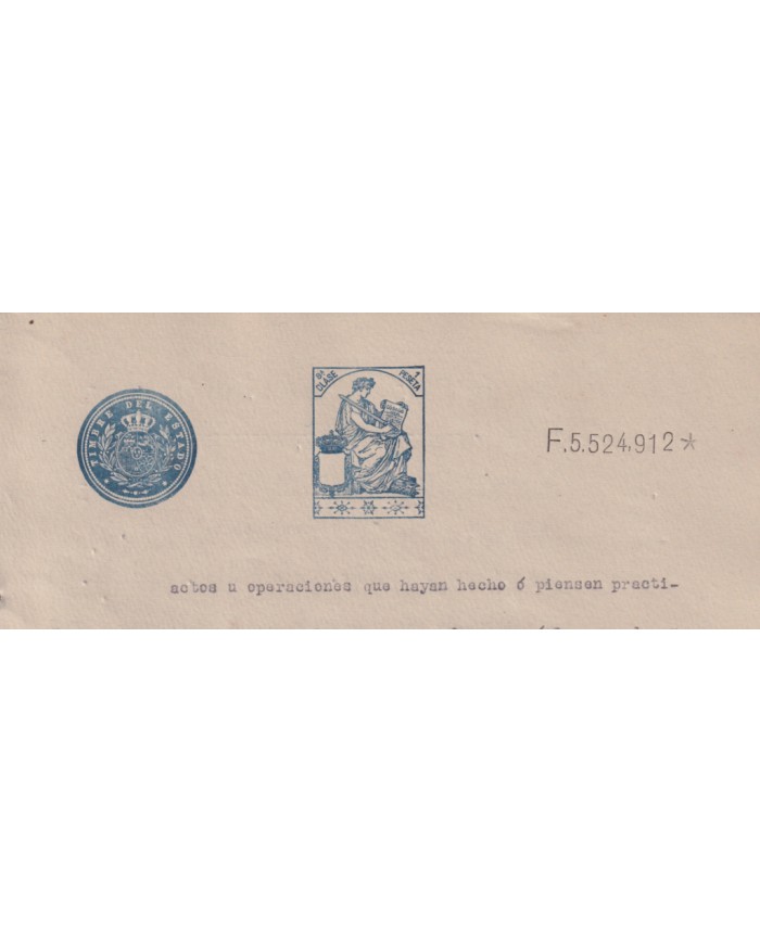 1910-PS-5 ESPAÑA SPAIN REVENUE SEALLED PAPER PAPEL SELLADO 1910 SELLO 8º.