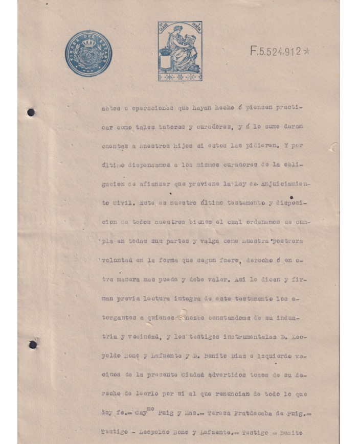1910-PS-5 ESPAÑA SPAIN REVENUE SEALLED PAPER PAPEL SELLADO 1910 SELLO 8º.