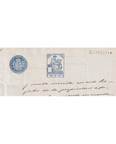 1910-PS-6 ESPAÑA SPAIN REVENUE SEALLED PAPER PAPEL SELLADO 1910 SELLO 11º.