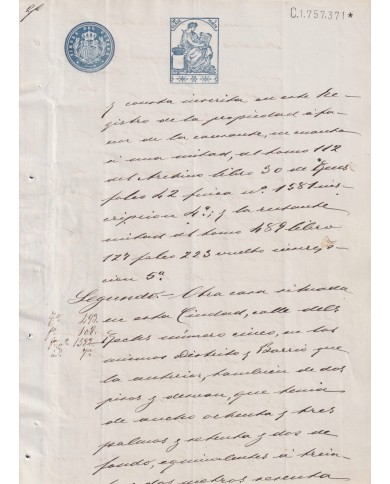 1910-PS-6 ESPAÑA SPAIN REVENUE SEALLED PAPER PAPEL SELLADO 1910 SELLO 11º.