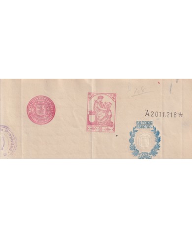 1939-PS-1 ESPAÑA SPAIN REVENUE SEALLED PAPER PAPEL SELLADO 1939 SELLO 7º.