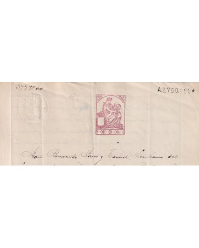 1910-PS-9 ESPAÑA SPAIN REVENUE SEALLED PAPER PAPEL SELLADO 1910 SELLO 10º.